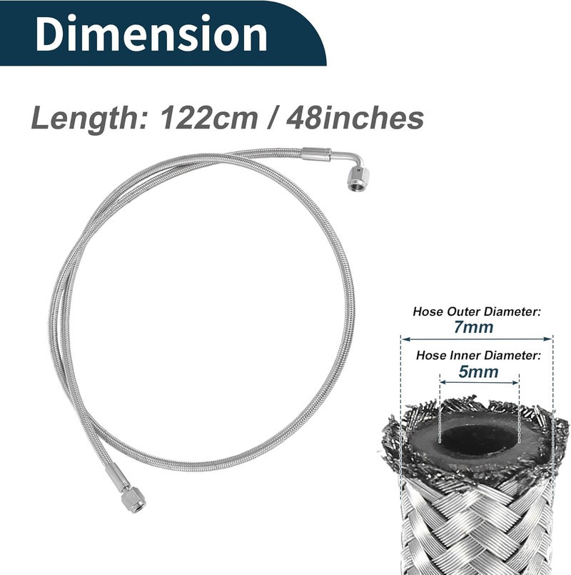 TUCKBOLD AN4 Turbo Oil Feed Line Kit 48" Pressure Remote Turbocharger Oil Drain Return Line with Adapter,Wrench 1 Set - Image 3